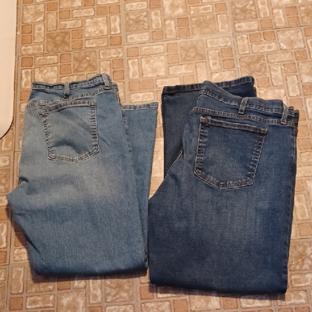 Men's Blue Jeans 2 Pair 42x30 George Boot Cut Jeans